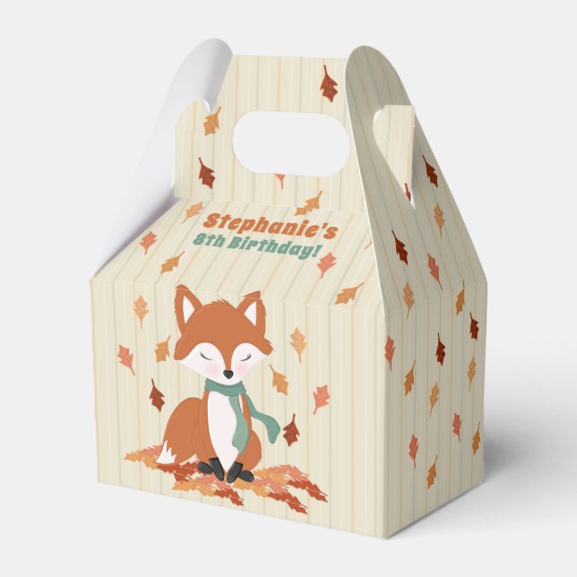 Caja Para Regalos Fall Fox Woodland Birthday (Reverso)