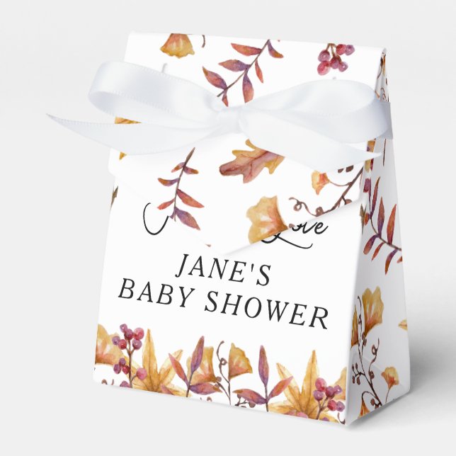 Caja Para Regalos Fall in Love White Pumpkin Baby Shower (Front Side)