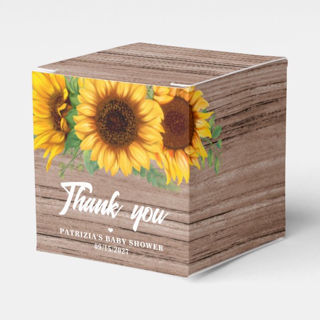 Caja Para Regalos Fall Sunflower | BABY SHOWER (Costado Anverso)