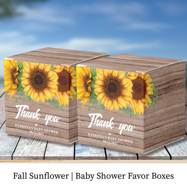 Caja Para Regalos Fall Sunflower | BABY SHOWER (Subido por el creador)