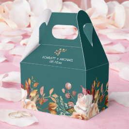 Caja Para Regalos Fall Teal Watercolor Terracotta Floral wedding