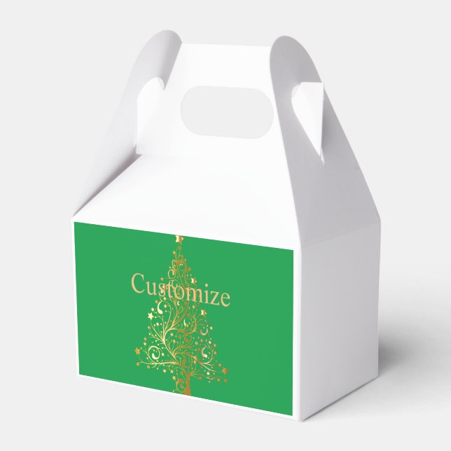 Caja Para Regalos Fancy Gold Christmas Tree Thunder_Cove (Front Side)