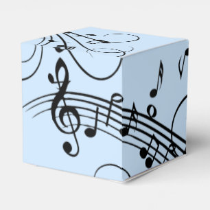 Caja Para Regalos Fancy Music Notes Blue