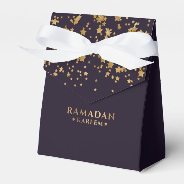 Caja Para Regalos Fancy Purple and Gold Ramadan Kareem (Front Side)