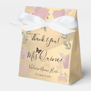 Caja Para Regalos Fancy Rosas Quinceanera Gold