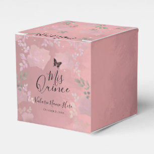 Caja Para Regalos Fancy Rosas Quinceanera Gold Favor Box