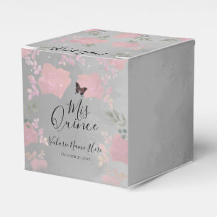 Caja Para Regalos Fancy Rosas Quinceanera Silver Favorito Box
