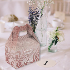 Caja Para Regalos Fancy Script RoseGold Gracias Boda