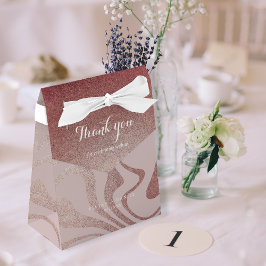 Caja Para Regalos Fancy Script RoseGold Gracias Boda