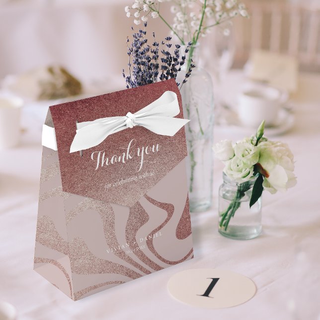 Caja Para Regalos Fancy Script RoseGold Gracias Boda (Subido por el creador)