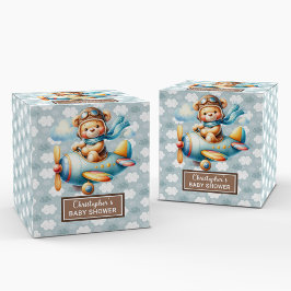 Caja Para Regalos Fancy Teddy Bear Pilot Baby Shower Favor Box