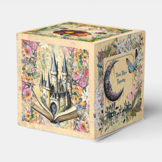 Caja Para Regalos Fantasía fantástica Jardín ducha bebéMesa Confetal (Reverso Costado)