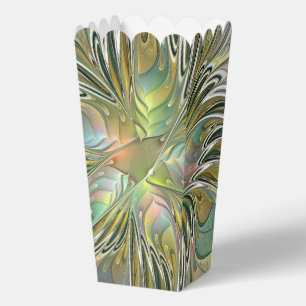 Caja Para Regalos Fantasía floral arte fractal moderno flor con oro