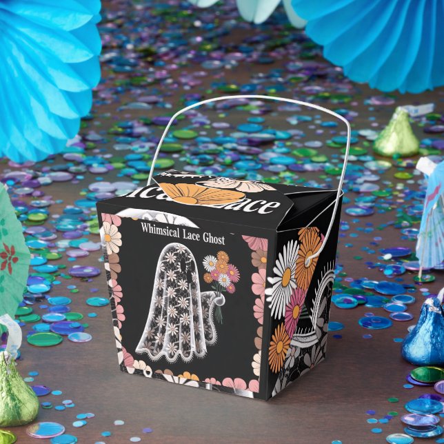 Caja Para Regalos Fantasma de encaje caprichoso Ilustracion floral (Fiesta)