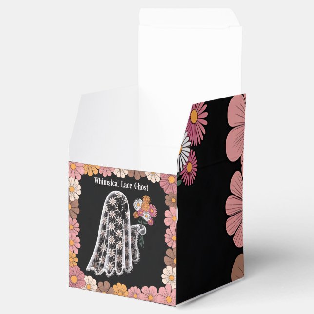 Caja Para Regalos Fantasma de encaje caprichoso Ilustracion floral (Abierto)