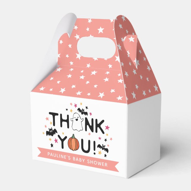 Caja Para Regalos Fantasma Fantasma Rosa Halloween Baby Shower Graci (Front Side)