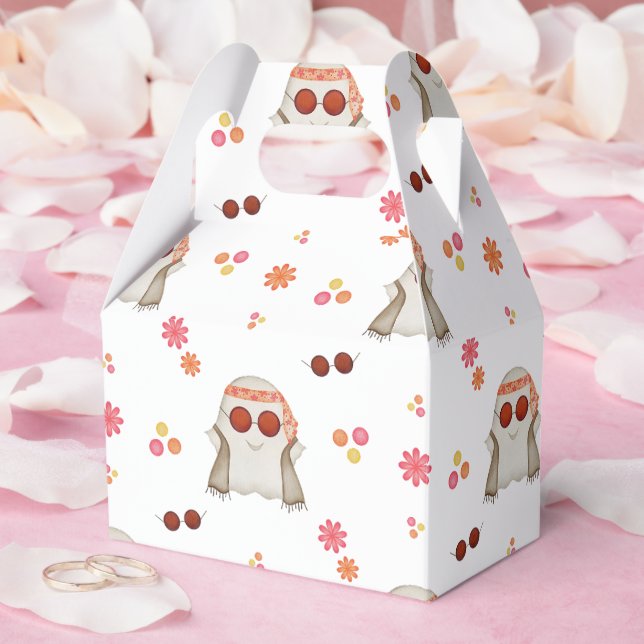 Caja Para Regalos Fantasma floral Retro Halloween Cute Niños (Boda)