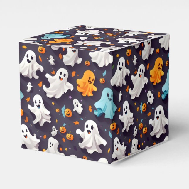 Caja Para Regalos Fantasma y calabazas (Costado Anverso)