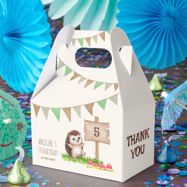 Caja Para Regalos Fantasy Cute Happy Hedgehog Forest Birday (Fiesta)