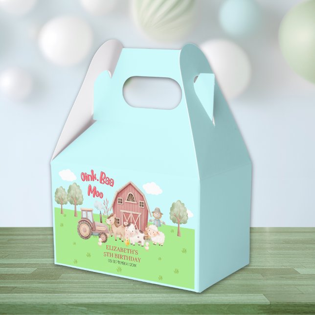 Caja Para Regalos Farm Animal Birthday – Barnyard Party Favor (Subido por el creador)