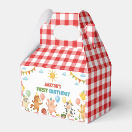 Caja Para Regalos Farm Animals Barnyard Kids Birthday Party