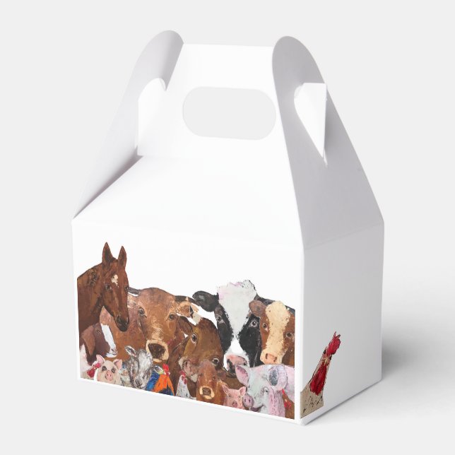 Caja Para Regalos Farm Animals Party a favor (Front Side)