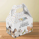 Caja Para Regalos Farm Barnyard Birthday Party<br><div class="desc">Personalizado de granja fiesta de cumpleaños favorece cajas con un simple fondo blanco,  confeti de celebración,  adorables animales de granja incluyendo una vaca,  cabra,  cerdo,  oveja,  burro,  caballo,  conejo,  pato y gallo,  un mensaje de agradecimiento,  y el nombre y edad de los niños.</div>
