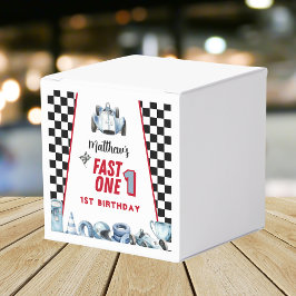 Caja Para Regalos Fast One cumpleaños 1er niño coche de carreras