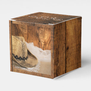 Caja Para Regalos Faux Barn Wood and Cowboy Hat Western Wedding