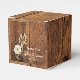 Caja Para Regalos Faux Barn Wood Daisy Horse Bit Western Boda