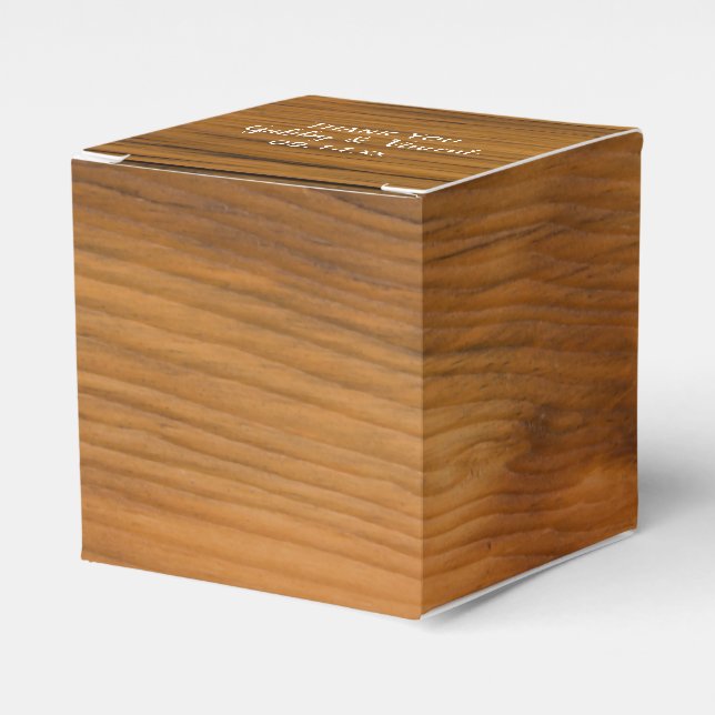 Caja Para Regalos Faux Barn Wood Wedding Party (Costado Anverso)