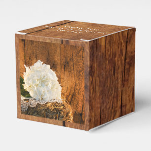 Caja Para Regalos Faux Barn Wood, White Hydrangea Barn Wood Boda