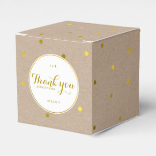 Caja Para Regalos Faux Gold Confetti Dots