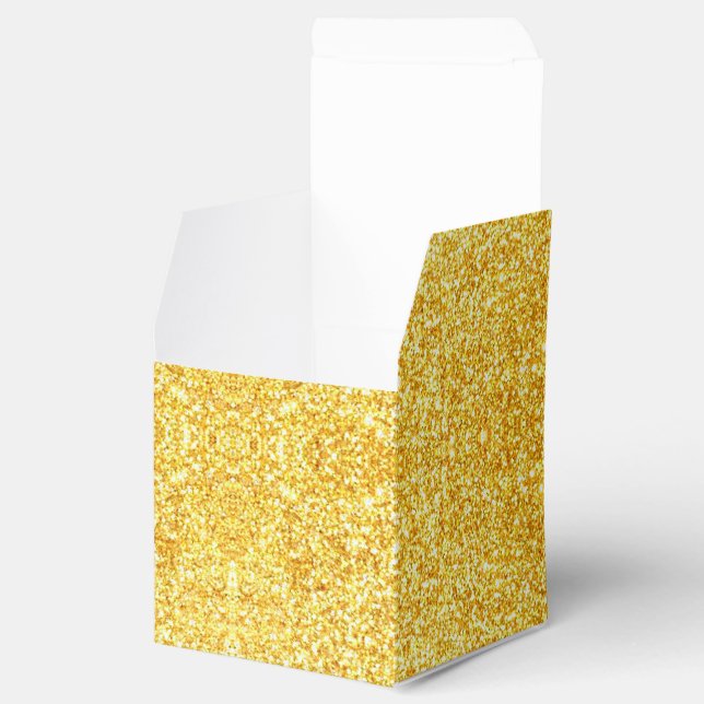Caja Para Regalos Faux Gold Gliiter look Moderno Template Elegant (Abierto)