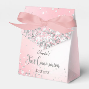 Caja Para Regalos faux purpurina Primera Santa Comunión