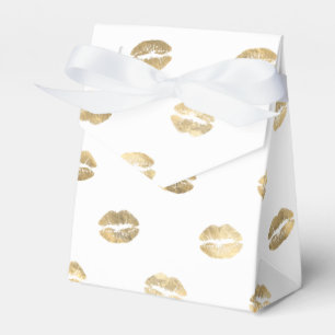Caja Para Regalos Faux Relieve metalizado dorado Lipstick Favbox