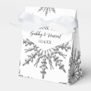 Caja Para Regalos Faux Silver Snowflakes Winter Wedding