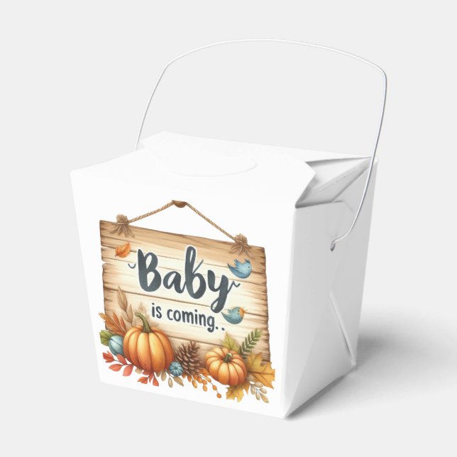 Caja Para Regalos Favor Box-Autumn Baby Shower Favor Box (Front Side)