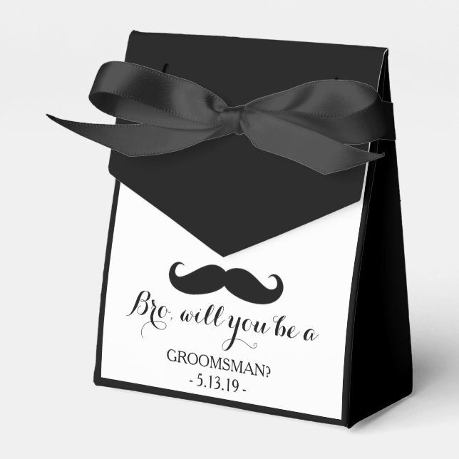Caja Para Regalos Favor Box - Bro, Groomsman (Front Side)