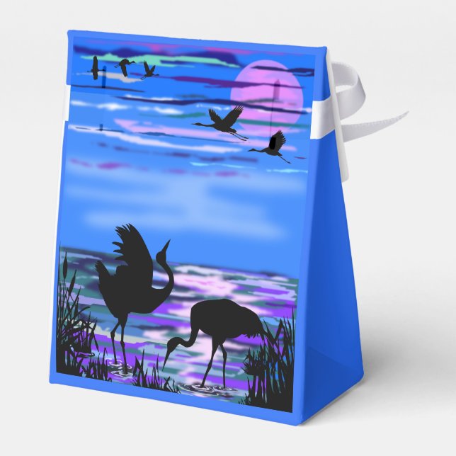 Caja Para Regalos Favor Box con aves del lago Sunset (Reverso)
