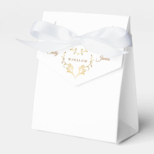 Caja Para Regalos Favor Box-Fancy Gold Heart