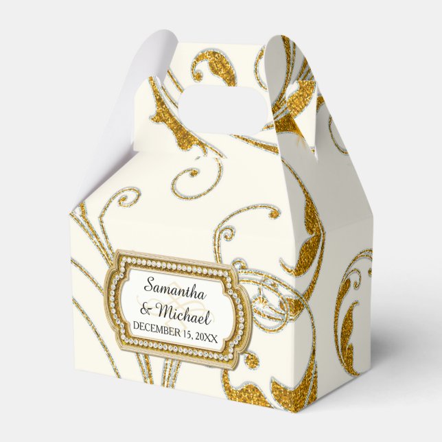 Caja Para Regalos Favor Box Glam Old Hollywood Regency Black Tie (Front Side)