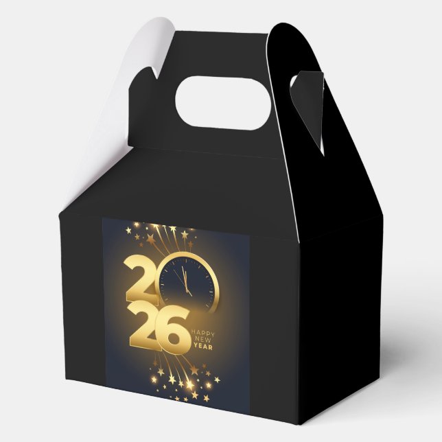 Caja Para Regalos Favor Box-Happy New Year 2026  (Anverso)