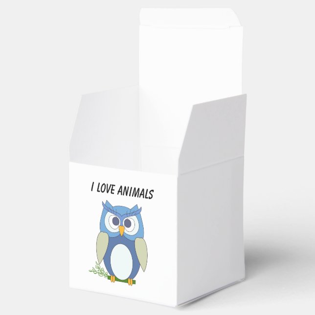 Caja Para Regalos Favor Box "I Love Animals" (Abierto)