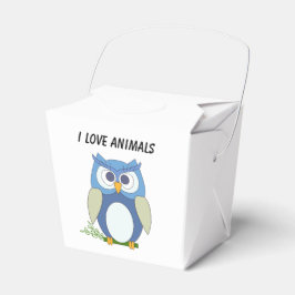 Caja Para Regalos Favor Box "I Love Animals"