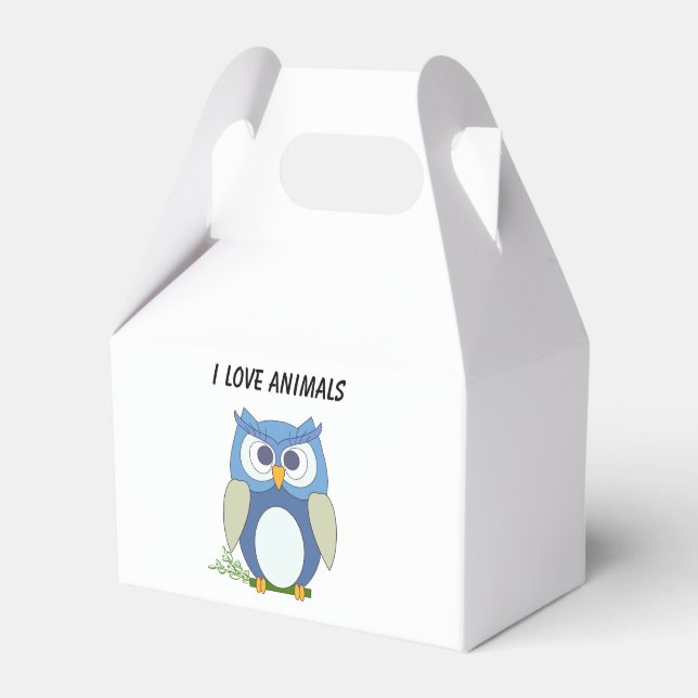 Caja Para Regalos Favor Box "I Love Animals" (Front Side)