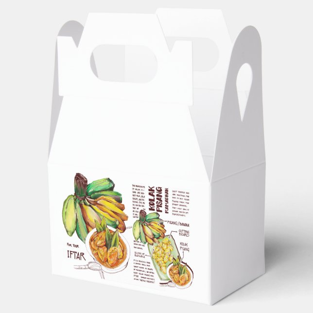 Caja Para Regalos Favor Box Iftar Dish Kolak Banana (Abierto)