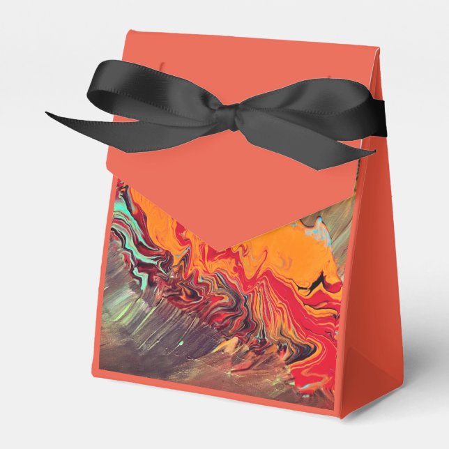 Caja Para Regalos Favor Box "Naranja Burst" (Front Side)