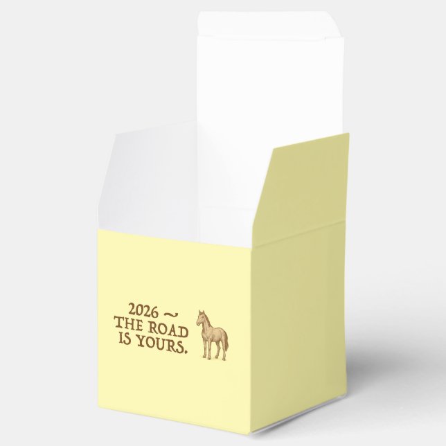 Caja Para Regalos Favor Box with motivational text and horse (Abierto)