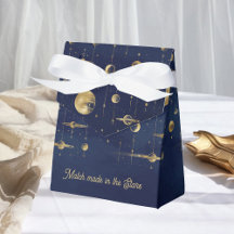Favor de boda azul dorado Hecho en las Estrellas